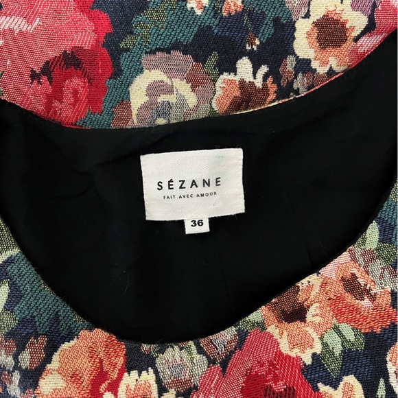 Sezane Robe Duoma Multicolor Floral Knit Mini Dress Size 36 US Size 4 - Picture 5 of 13